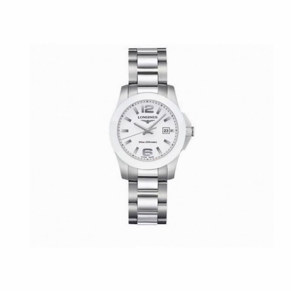 Longines Silver Tone Watch with Stainless Steel Band